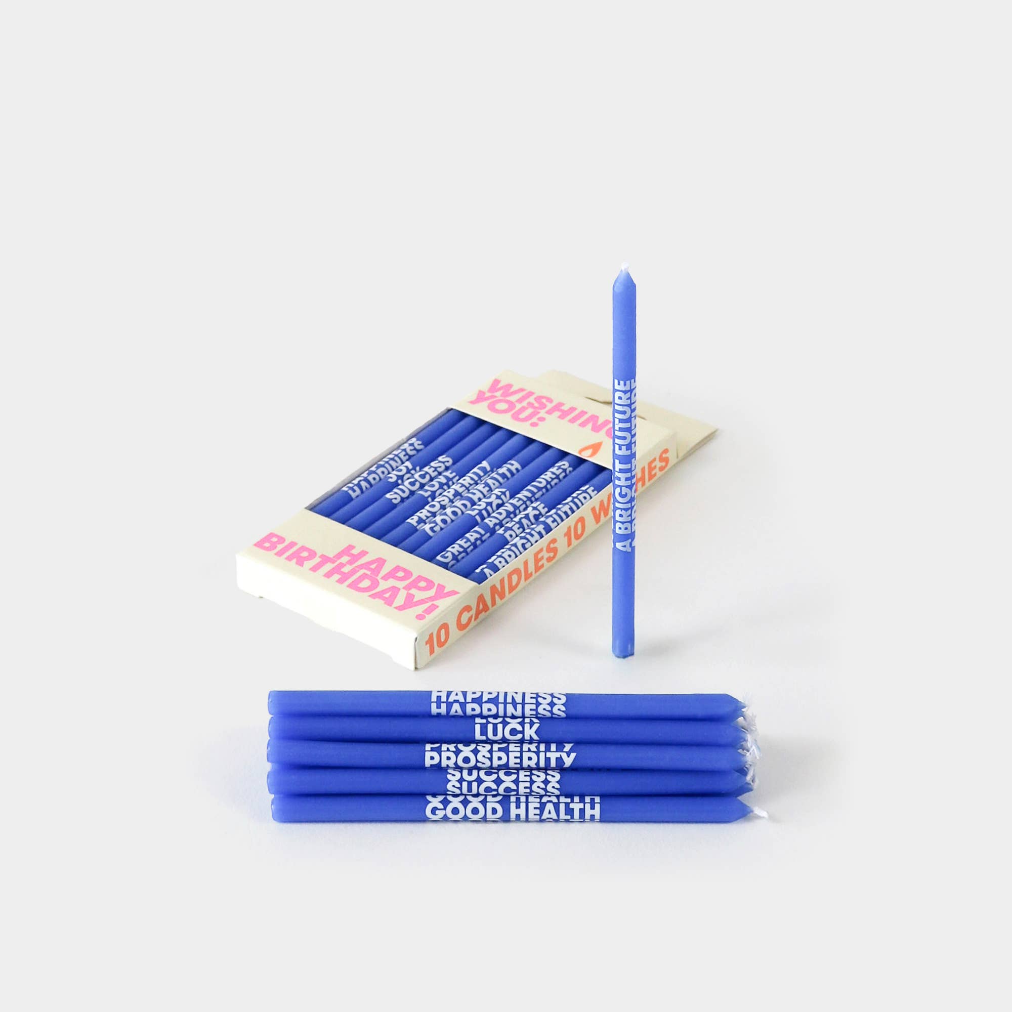 54 Celsius - Wholesale Cake Candle - Wishing You: Long 5" Birthday Candles (10 Pack), Blue4