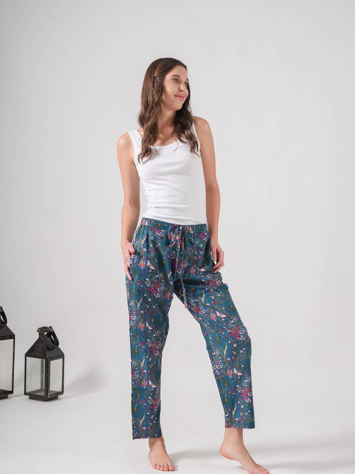 Zillajee - Wholesale Sleepwear Bottom - Women's - Cotton Pajama Pants Women - Midnight Butterfly6