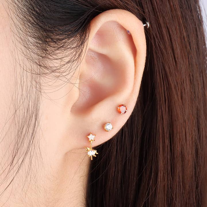 oumo jewelry – wholesale Solitärörhängen – Grundläggande runda ädelstensdubbar12