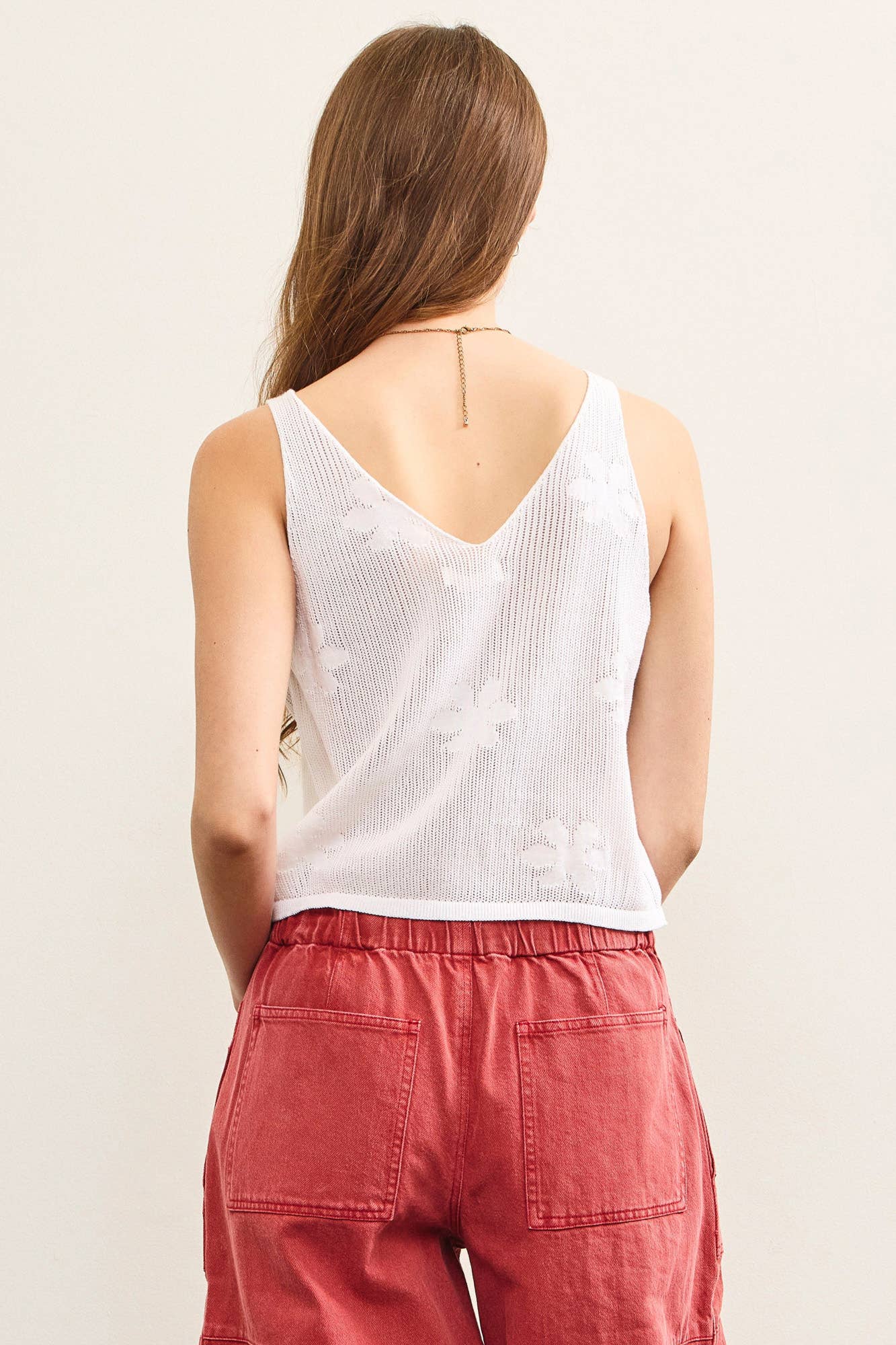 Mustard Seed – wholesale Camisole – Women′s – KNITTED FLORAL SWEATER CAMI TOP10