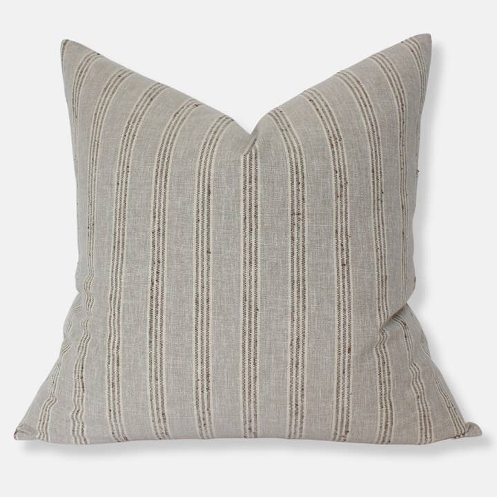 Textileish - Wholesale Throw Pillow Cover - Neutral Striped Throw Pillow Cover | Landyn