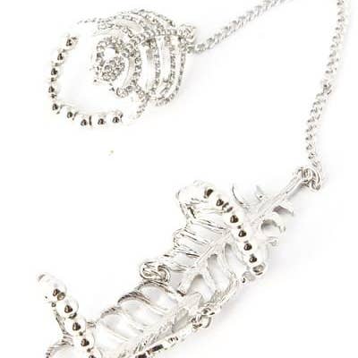 Jewel Cult - Wholesale Ring voor meerdere vingers - Crystal Leaf Chain Gekoppelde Volledige Vinger Knokkelring5