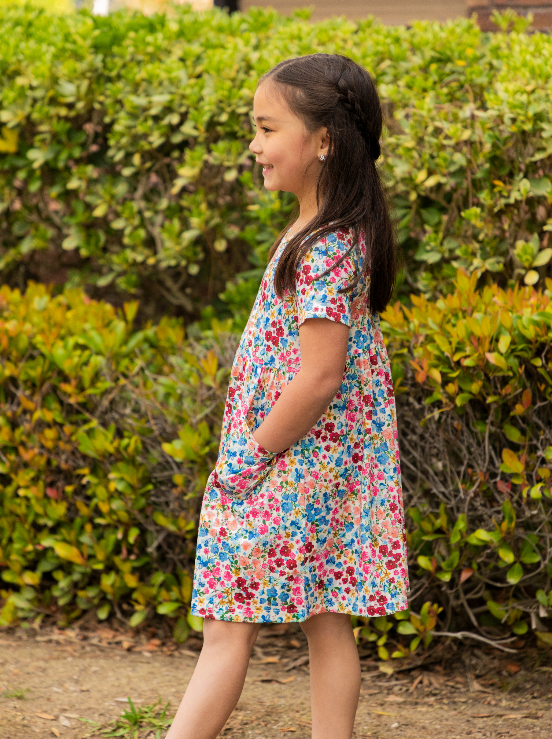 Tickled Teal - Wholesale Dress - Kids - Spring Pattern Little Girls Pocket Dress18