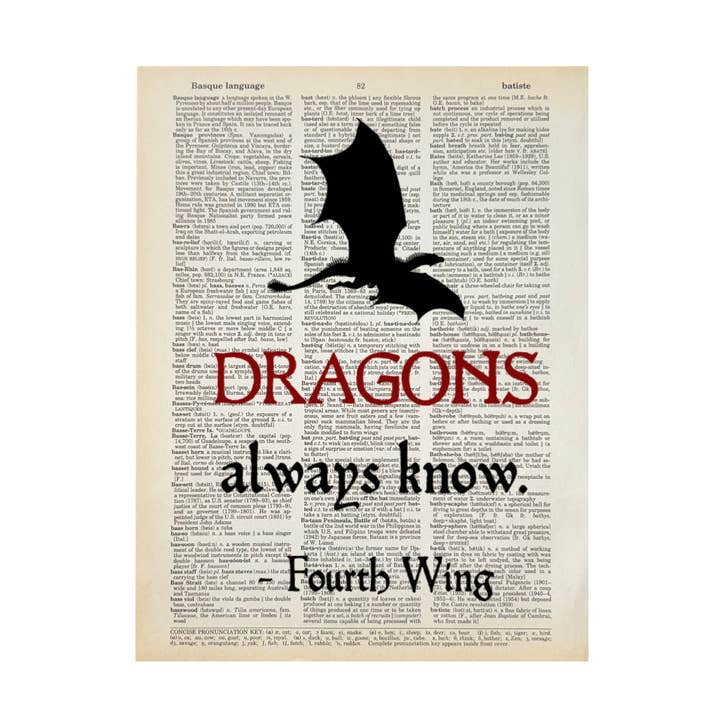Dragons always know | Dictionary Print | Vintage Book Art for wholesale by Bookish Birds