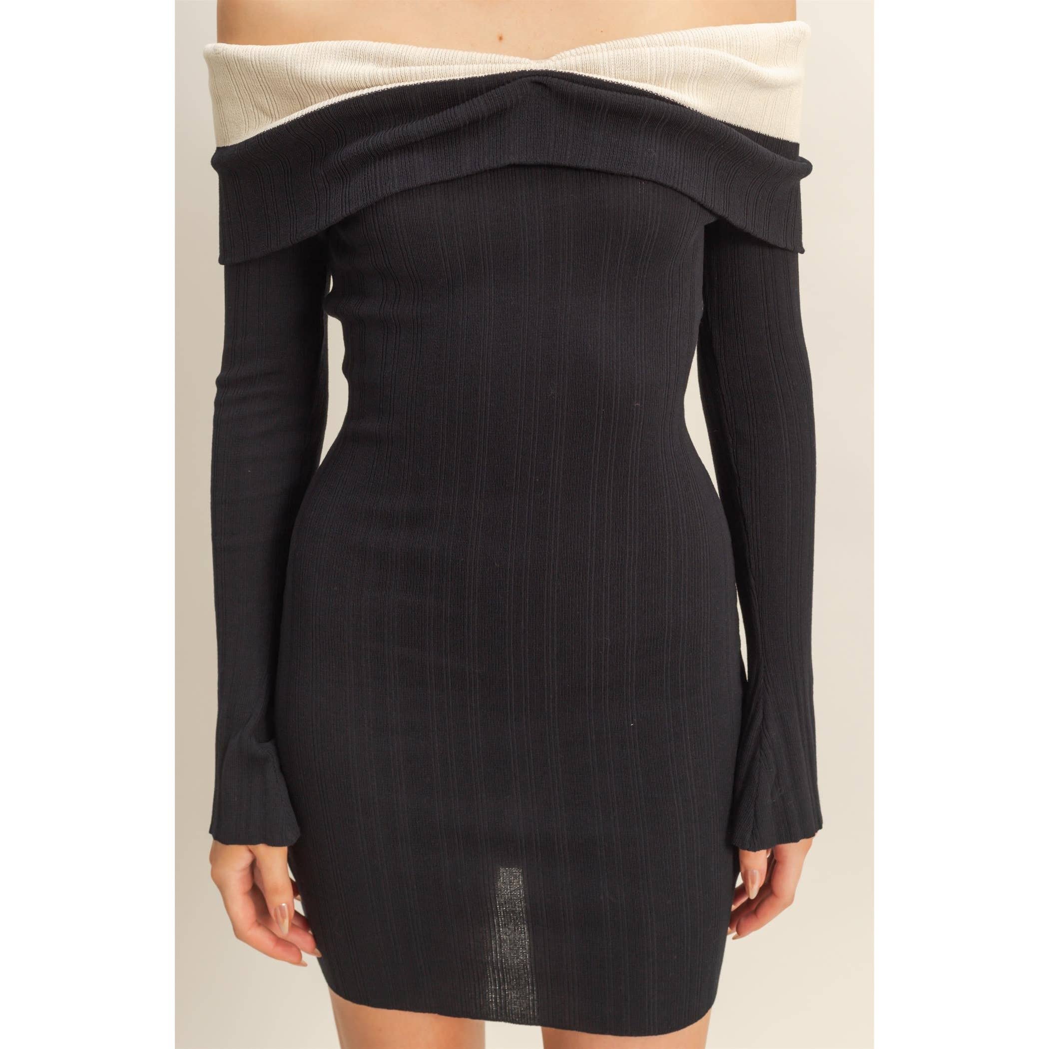 HYFVE - Vente Robe – femme - Robe de soirée plissée bicolore à épaules dénudées7