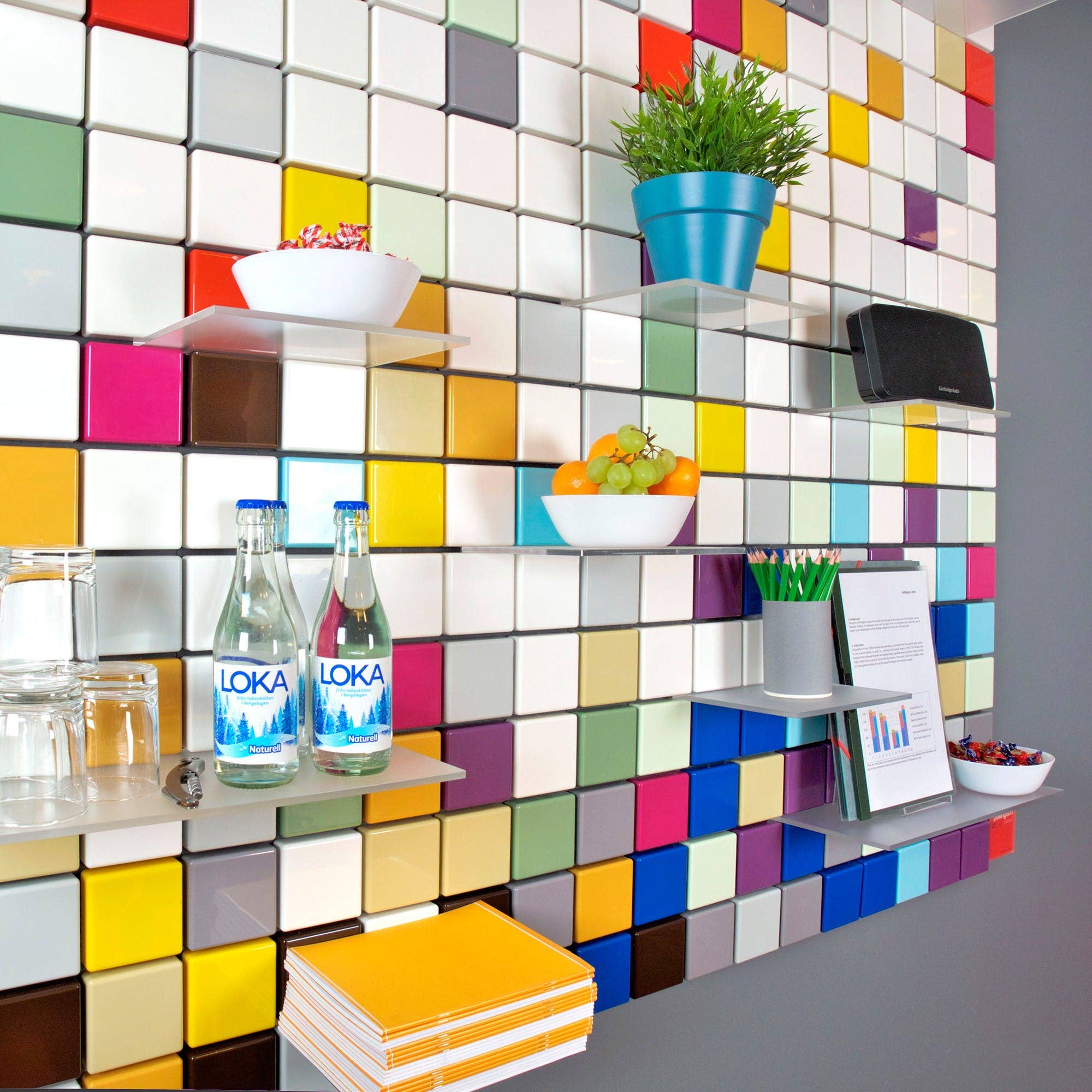 Pellington Design - Wholesale Wall Mounted Shelf - Confetti Monochrome - Aquatic8