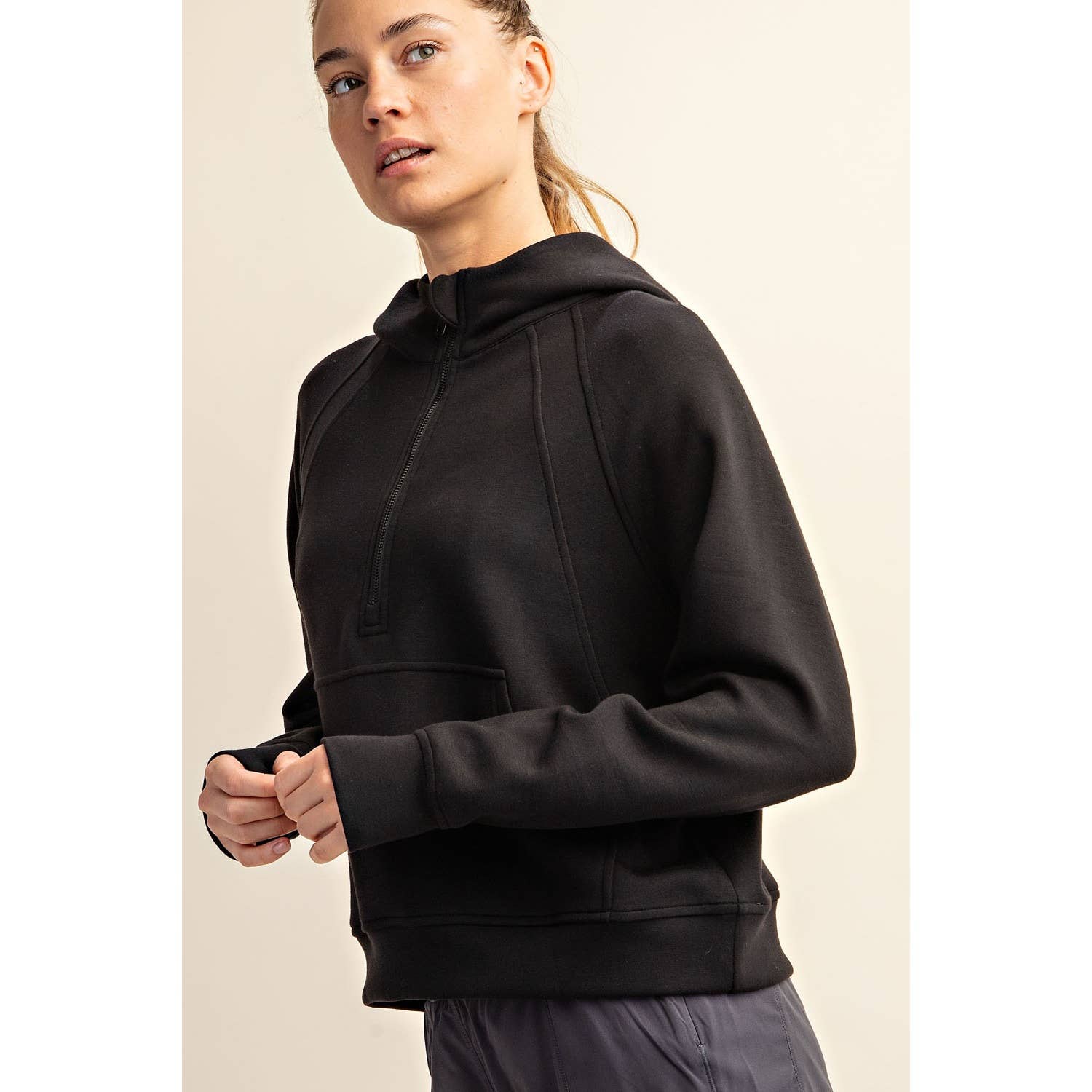 Rae Mode - Wholesale Hoodie - Women's - MODAL SCUBA QUARTER ZIP HODDIE JACKET62