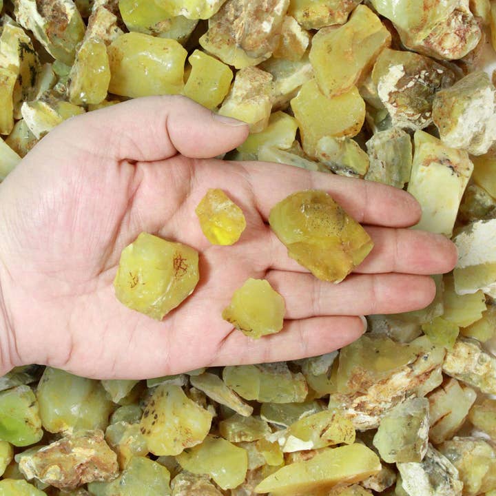 Fantasia Mining - Vendita all'ingrosso Pietra/cristallo spirituale - Opale canarino giallo ruvido - Tanzania (1lb)3