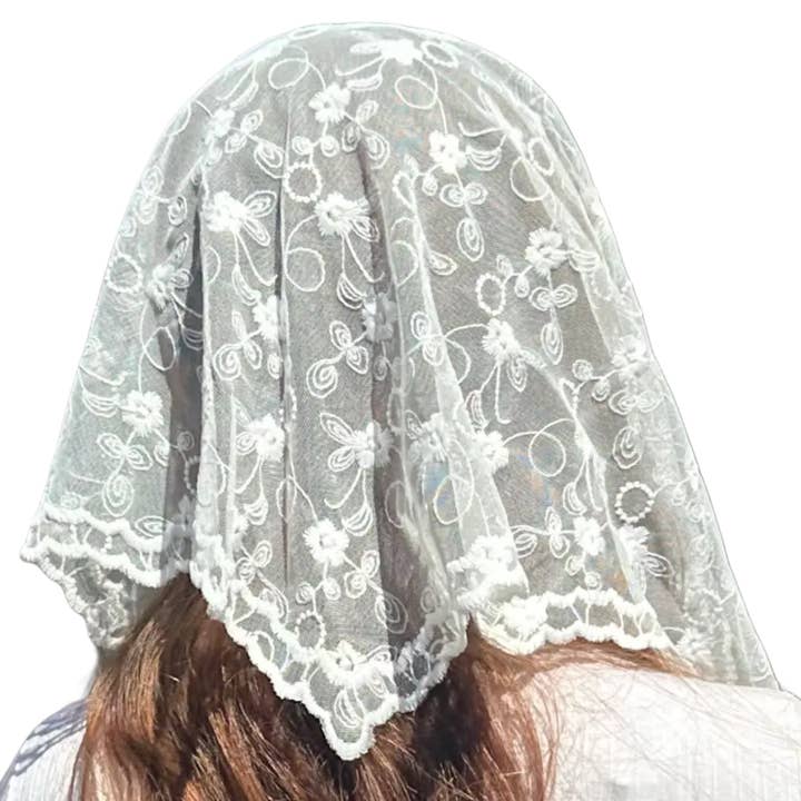 Oremus Mercy - Wholesale Veil - Women's - St. Rebekah Veil - WHITE