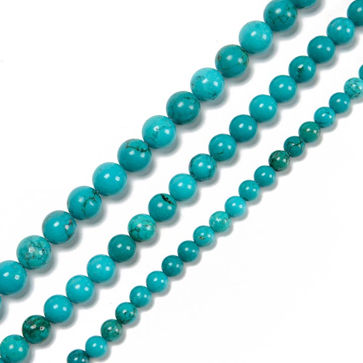 CRCBEADS - Wholesale Beads - Blue Green Turquoise Smooth Round Beads Size 6mm 8mm 10mm 12mm 15.5" Strand2