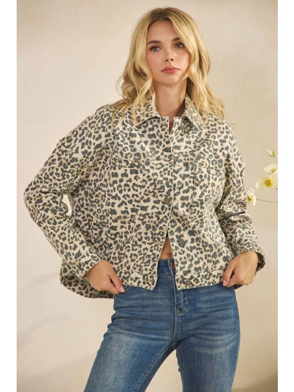 Pink Irene Wholesale - Venta al por mayor Chaqueta - Mujer - Chaqueta vaquera estampada de leopardo16