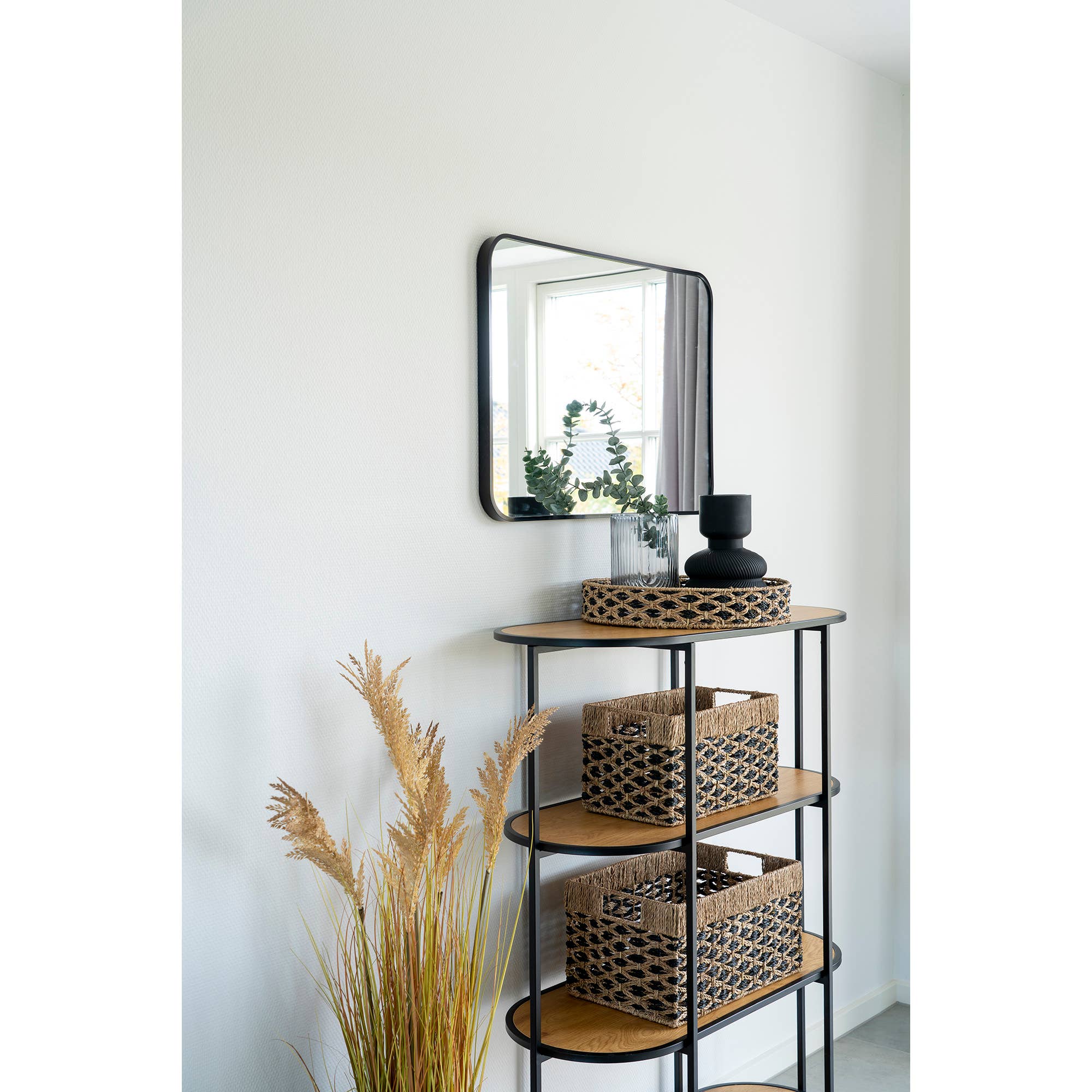 House Nordic – Großhandel Korb – Salat-Körbe aus Seegras, schwarz/natur, rechteckig, 2er-Set1