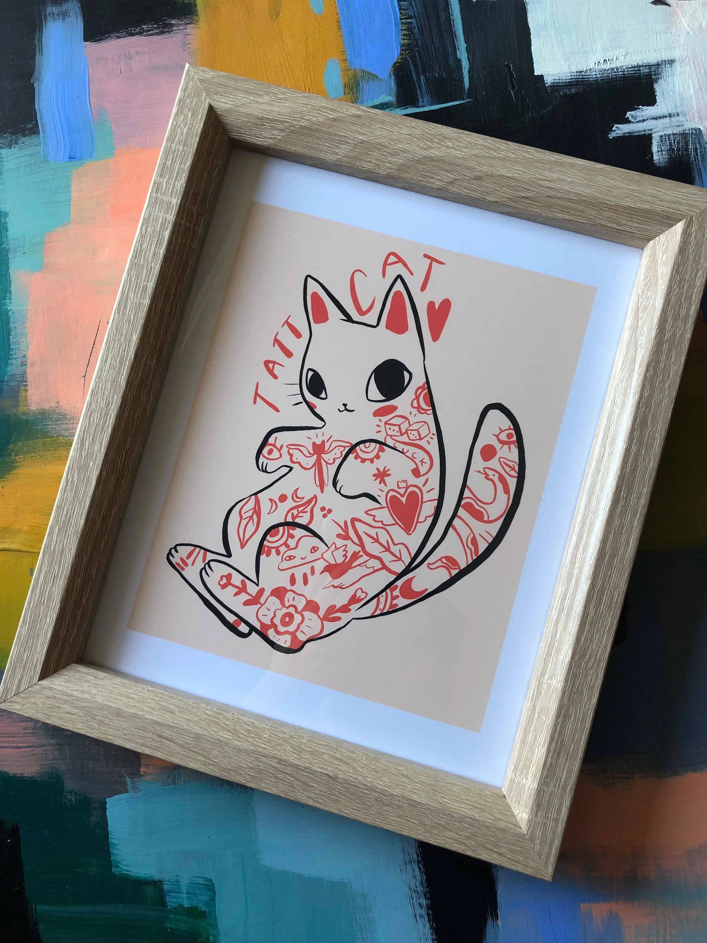 Bunny Dee - Wholesale Art Print - tatt cat 8x10 art print1