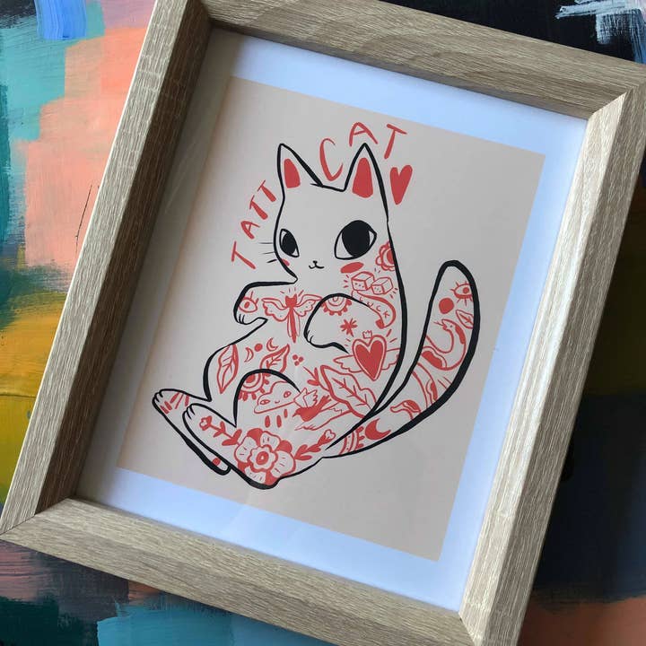 Bunny Dee - Wholesale Art Print - tatt cat 8x10 art print1