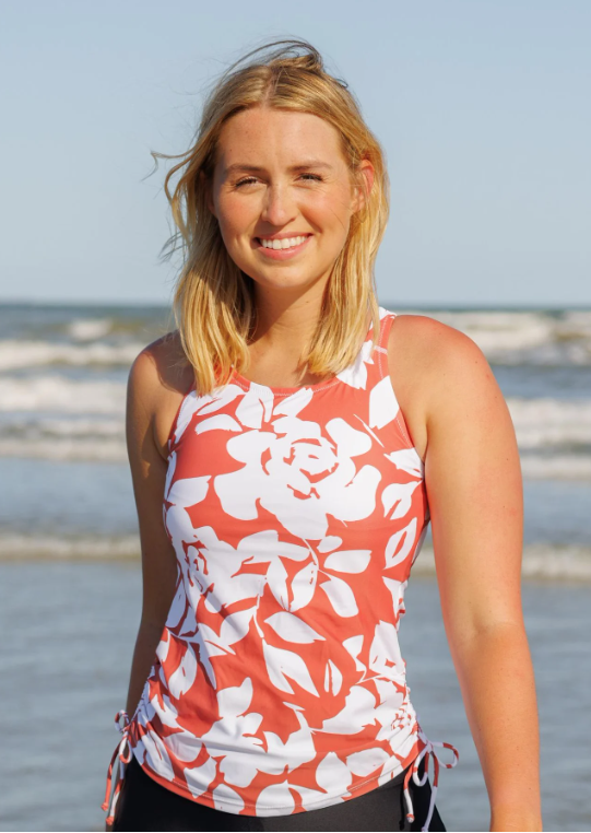 Calypsa – wholesale Bikiniöverdelar – Dam – Maya Tankini-bikinitopp med avtagbara kupor - Blommönster12