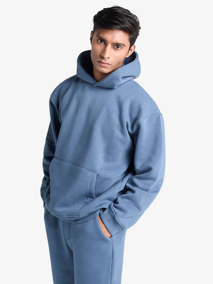 Premium Oversized Drop Shoulder Hoodie (Unisex) - Bering Sea for wholesale by Strides Co