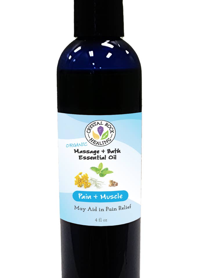 Massage musculaire et huile de bain contre la douleur pour la vente par Crystal Rock Healing, LLC