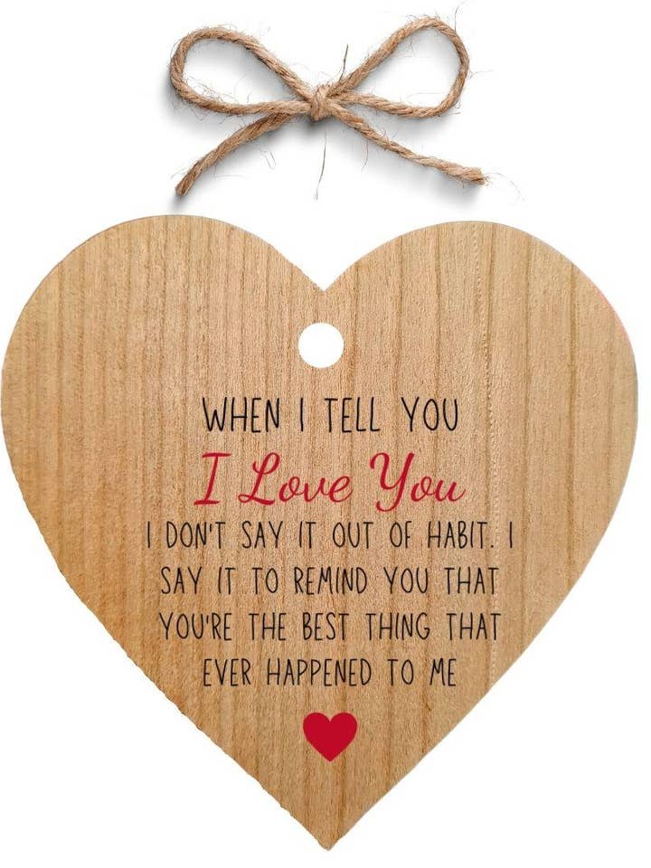 Plaque cadeau d'amitié à suspendre en bois de cerisier avec inscription « When I Tell You I Love You » pour la vente par Second Ave Gift Company