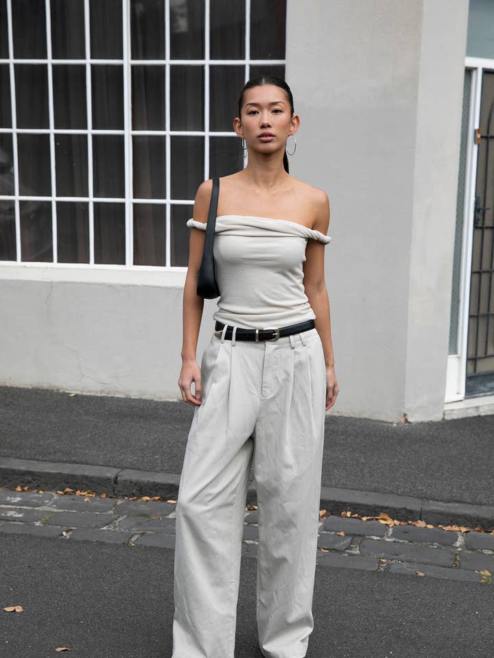 Calças Katie - Bege por atacado de Style Addict