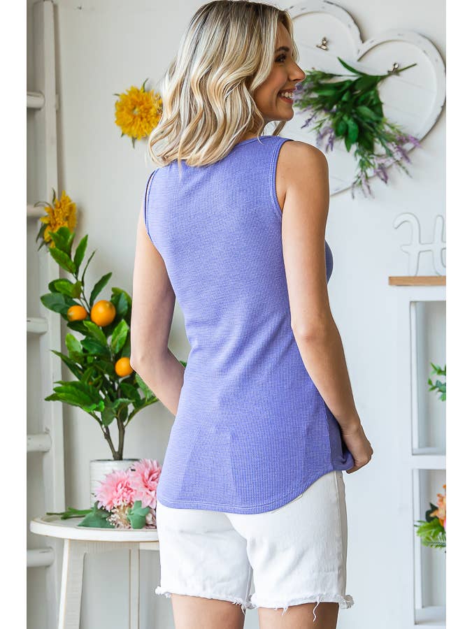 7th Ray - Venta al por mayor Camiseta sin mangas - Mujer - Camiseta sin mangas con detalle de recorte casual para mujer T513012