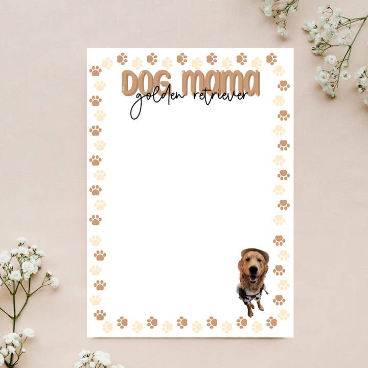 Bloc de notas Dog Mama | Cute Dog Mama Bloc de notas Golden Retriever para venta al por mayor de Daisy Grove Studio