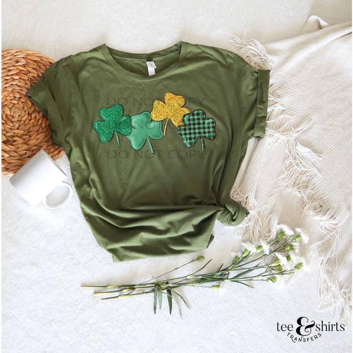 Four leaf clover DTF Transfer for wholesale by tee and shirts