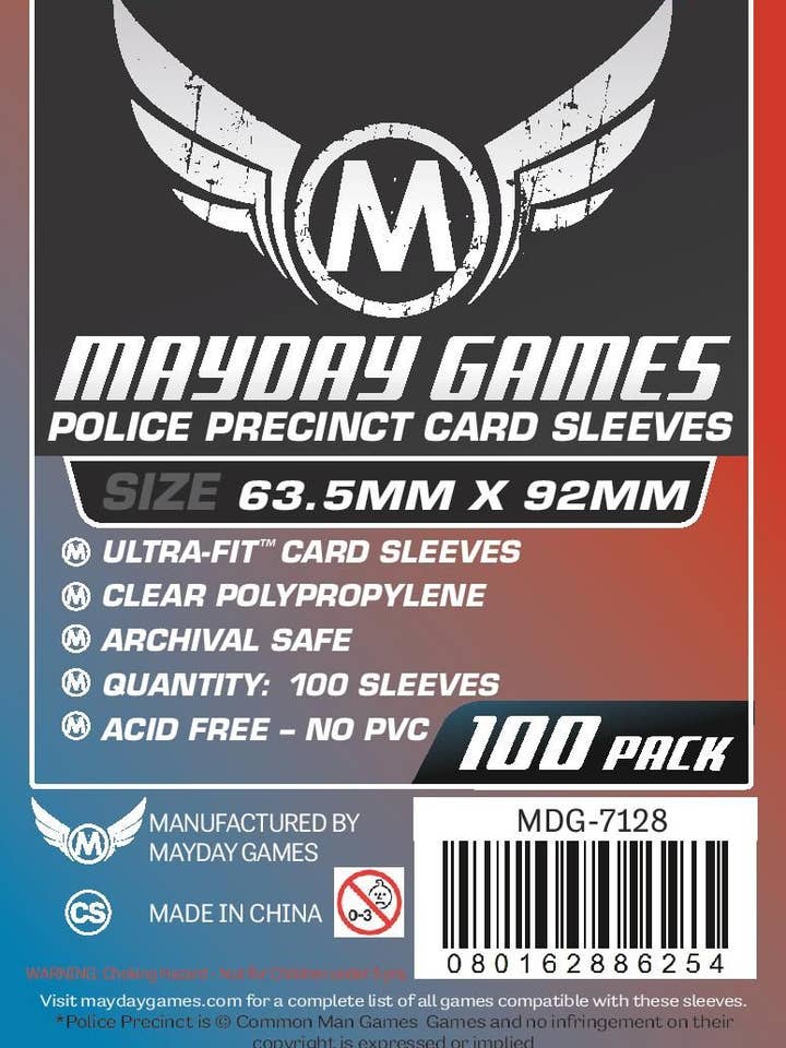 Custom Police Precinct Game Sleeves (Pack of 100, 63.5 X 92) for wholesale by Mayday Games