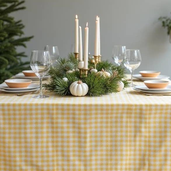 Nappe à petits carreaux jaunes avec bordure - été - Pâques (Biesband) pour la vente par Bamar