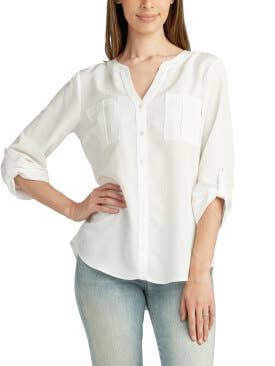 KOSHIBO, TOP MANDARIN M/BUKKESKJORTE MED TO LOMMER FRT for engroshandel hos A. Byer