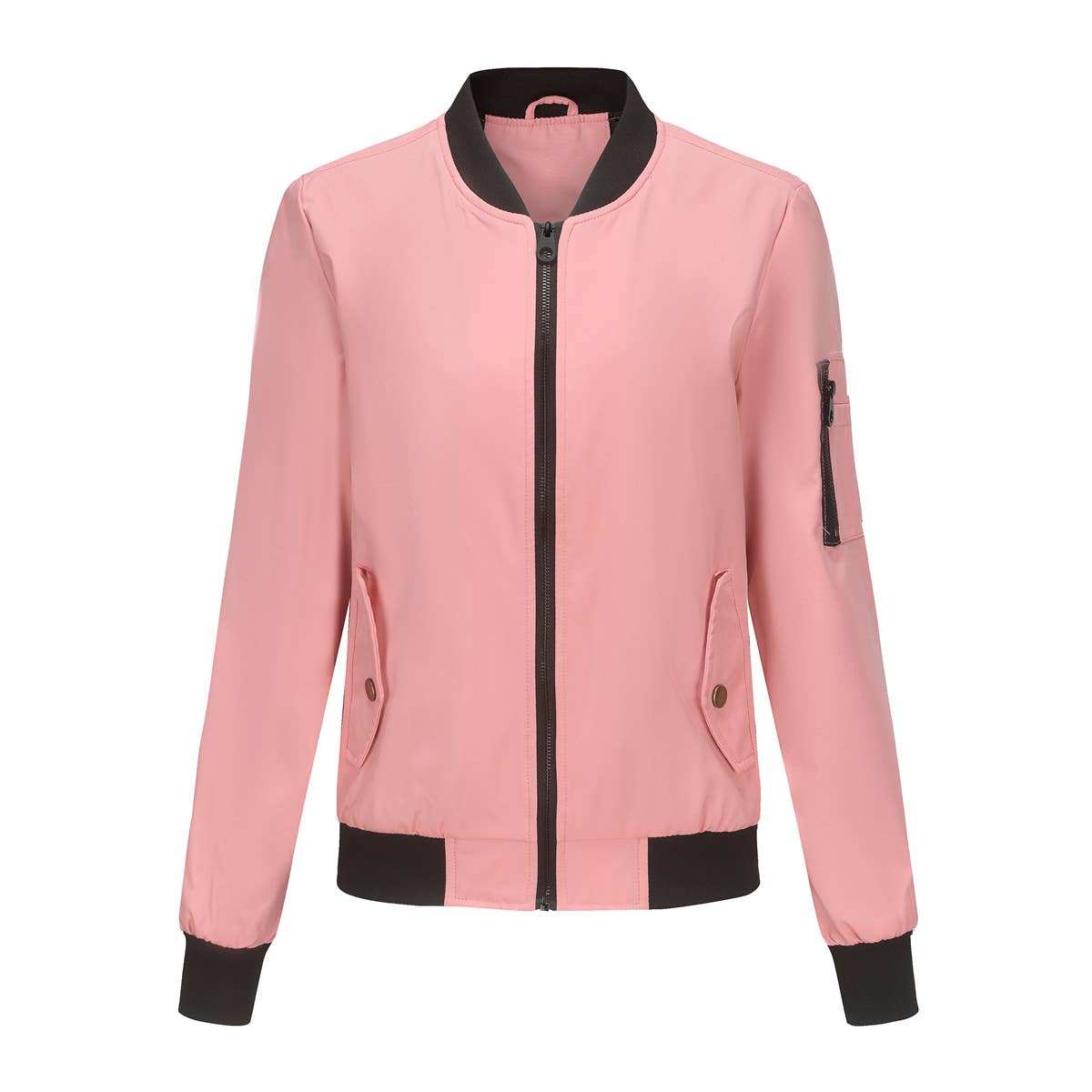 Rosa Clothing - Wholesale Bomber Jacket - Women's - zip front bomber jacket with side pocket1