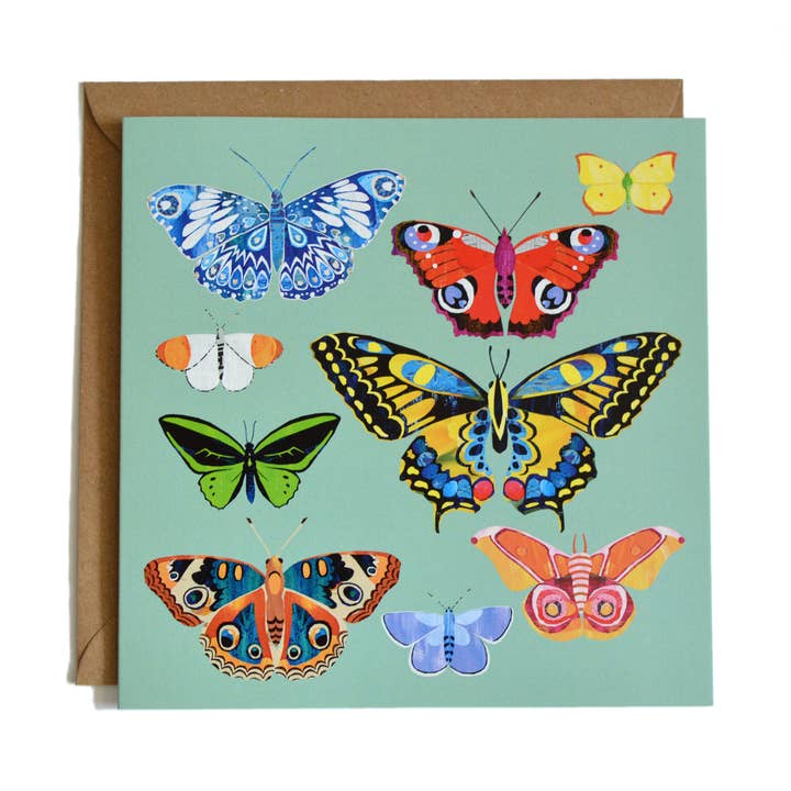 Sommerfugle Hilsner Card for engroshandel hos Iona Shepherd Designs