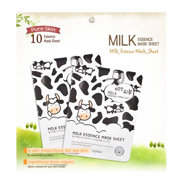 PINEAPPLE Beauty - Wholesale Skincare Face Mask - Esfolio ESMPPUMIL Essence Mask Sheet Milk - 10pc