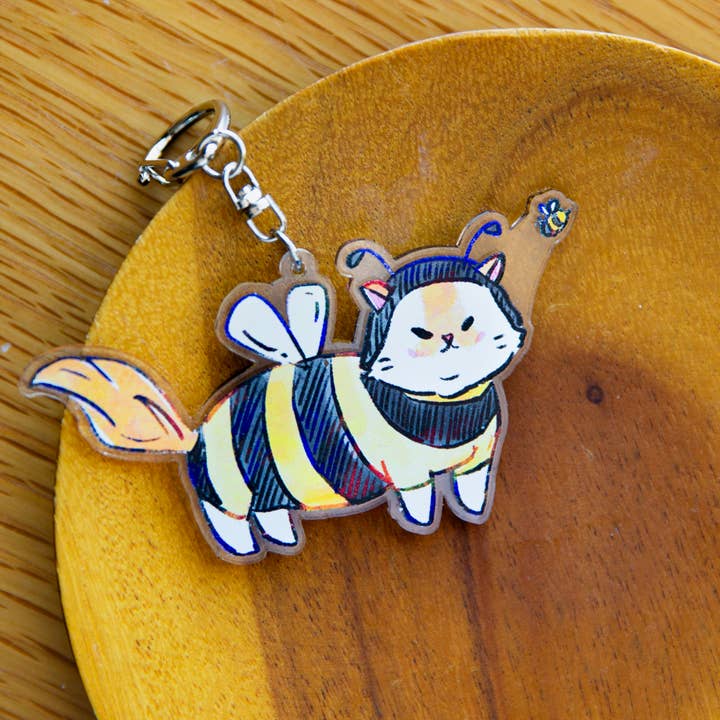 APE INDAFFARATA - portachiavi in acrilico a forma di gatto per la vendita all'ingrosso da parte di bao by andrea