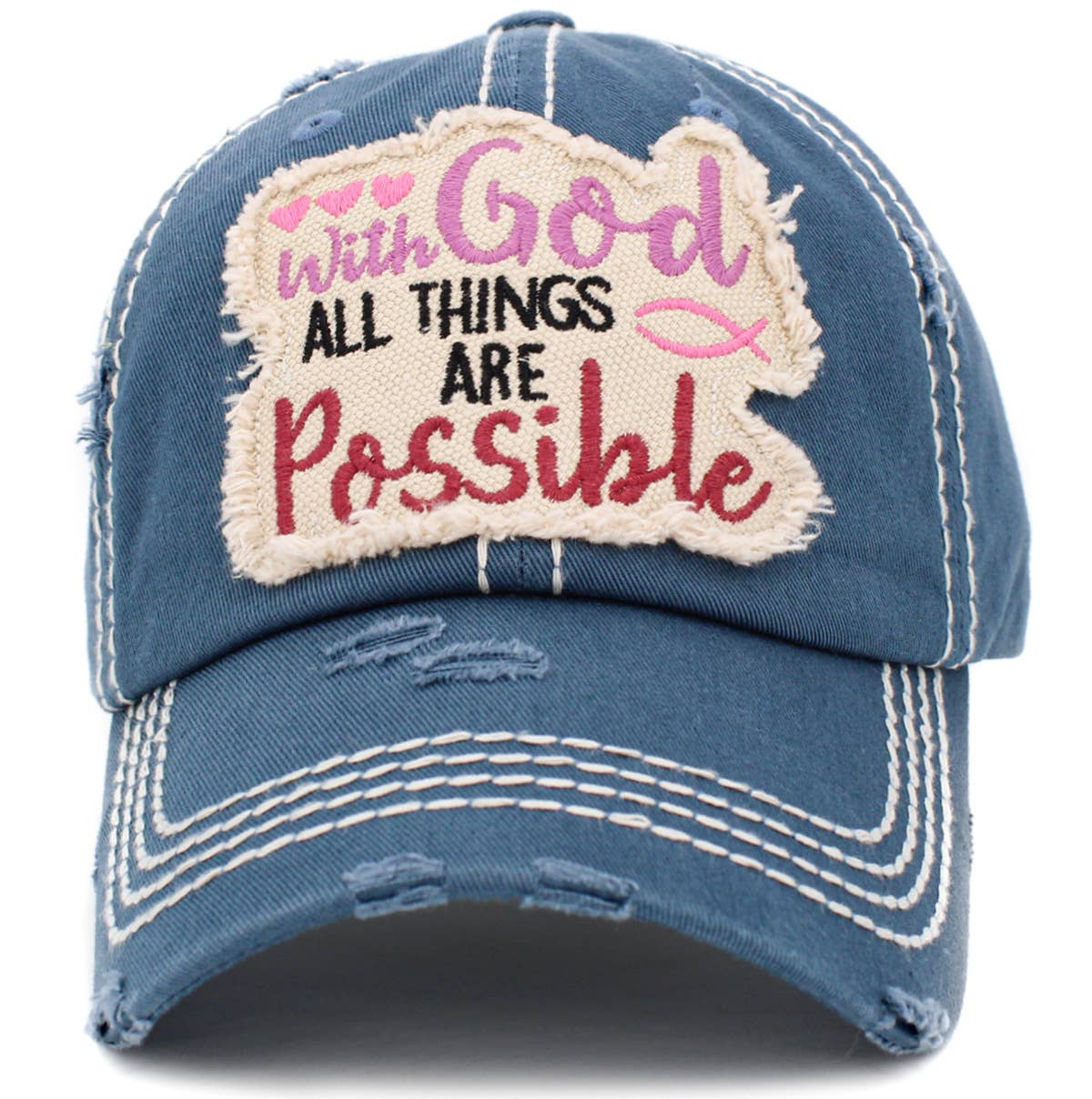 KBETHOS - Wholesale Baseball Cap - Women's - With God All Things Are Possible Vintage Ballcap14