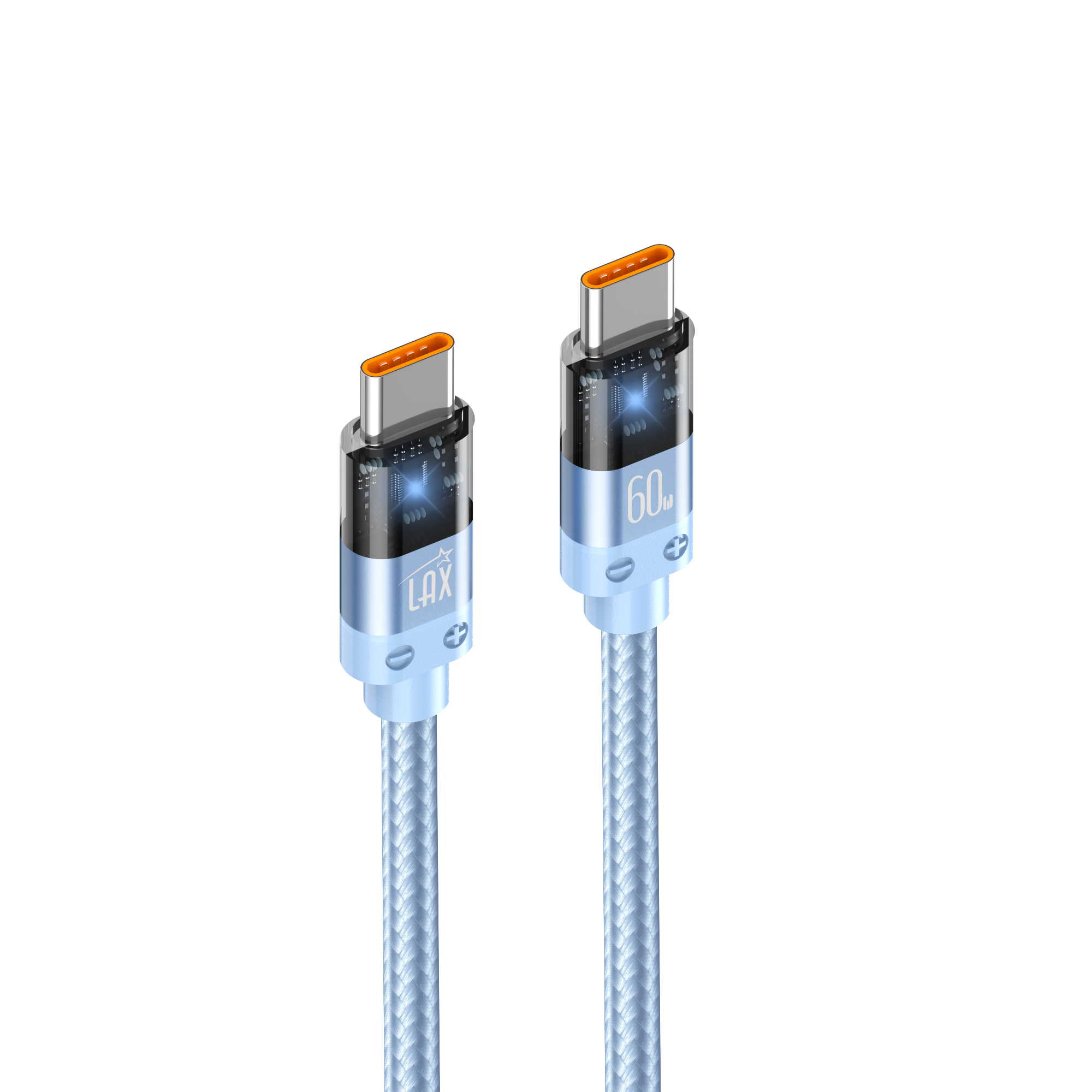 LAX Gadgets - Wholesale Charging Cable - LED 60W USB-C to USB-C Fast Charging Cable—Retail Packaging1
