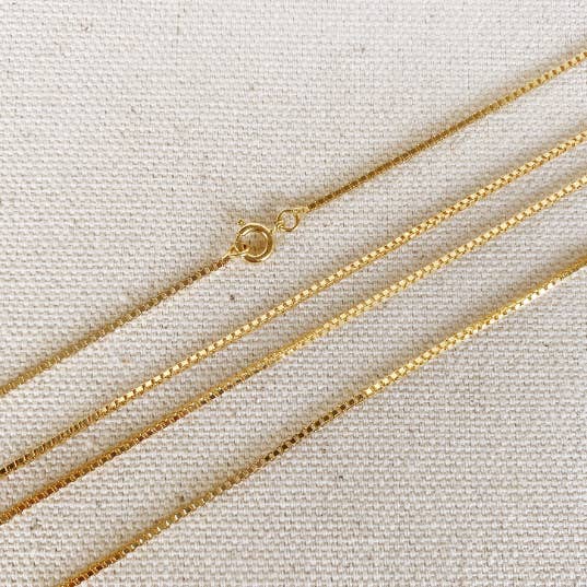 18k Gold Filled 1.2 mm Box Chain Components for wholesale by GoldFi