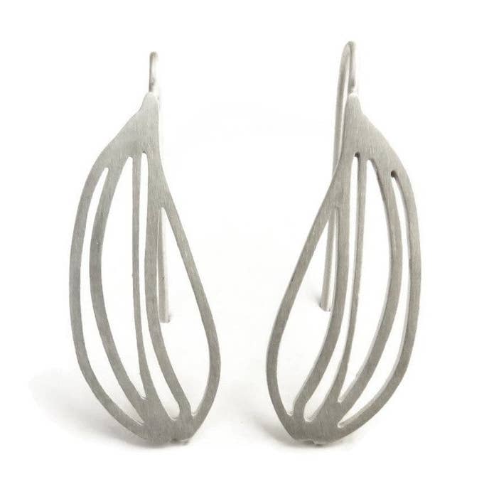 Natural Design Silver Dangle Earrings for wholesale by Kimya Joyas