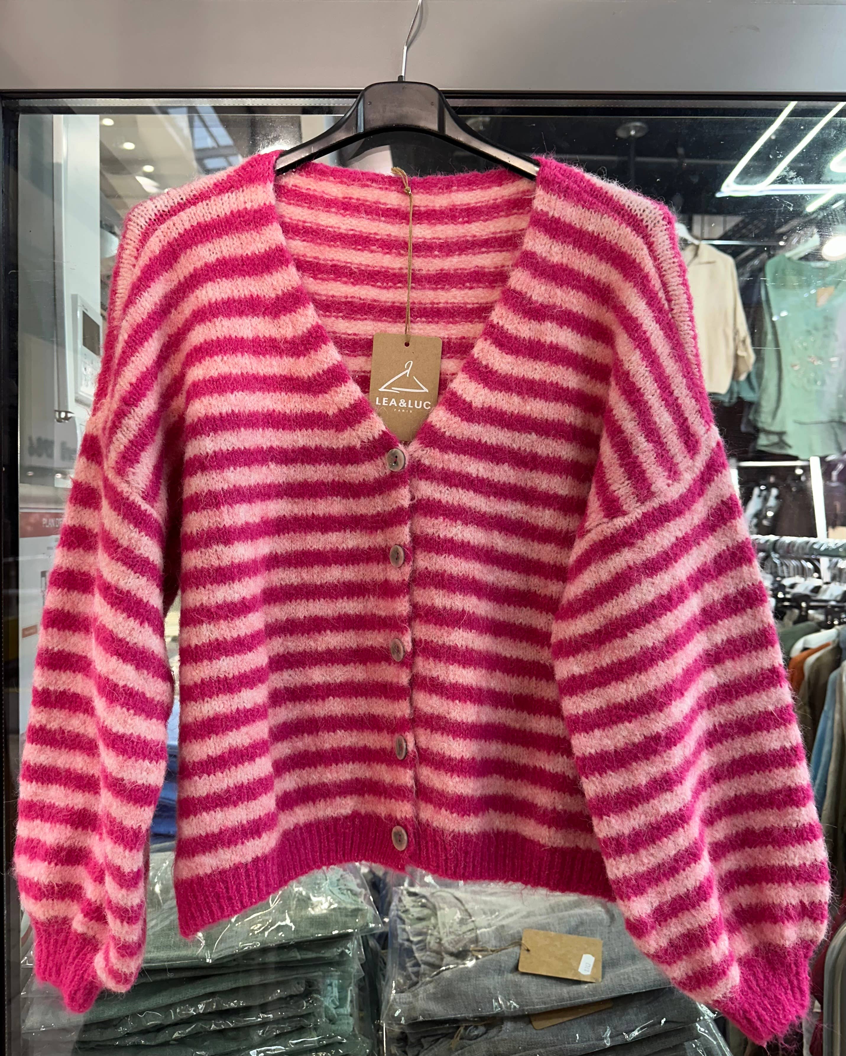 LÉA & LUC - Wholesale Cardigan - Women's - Striped cardigan REF. 5106215