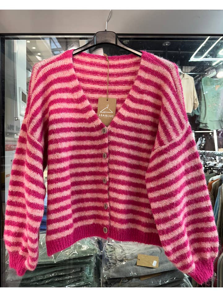 LÉA & LUC - Wholesale Cardigan - Women's - Striped cardigan REF. 5106215