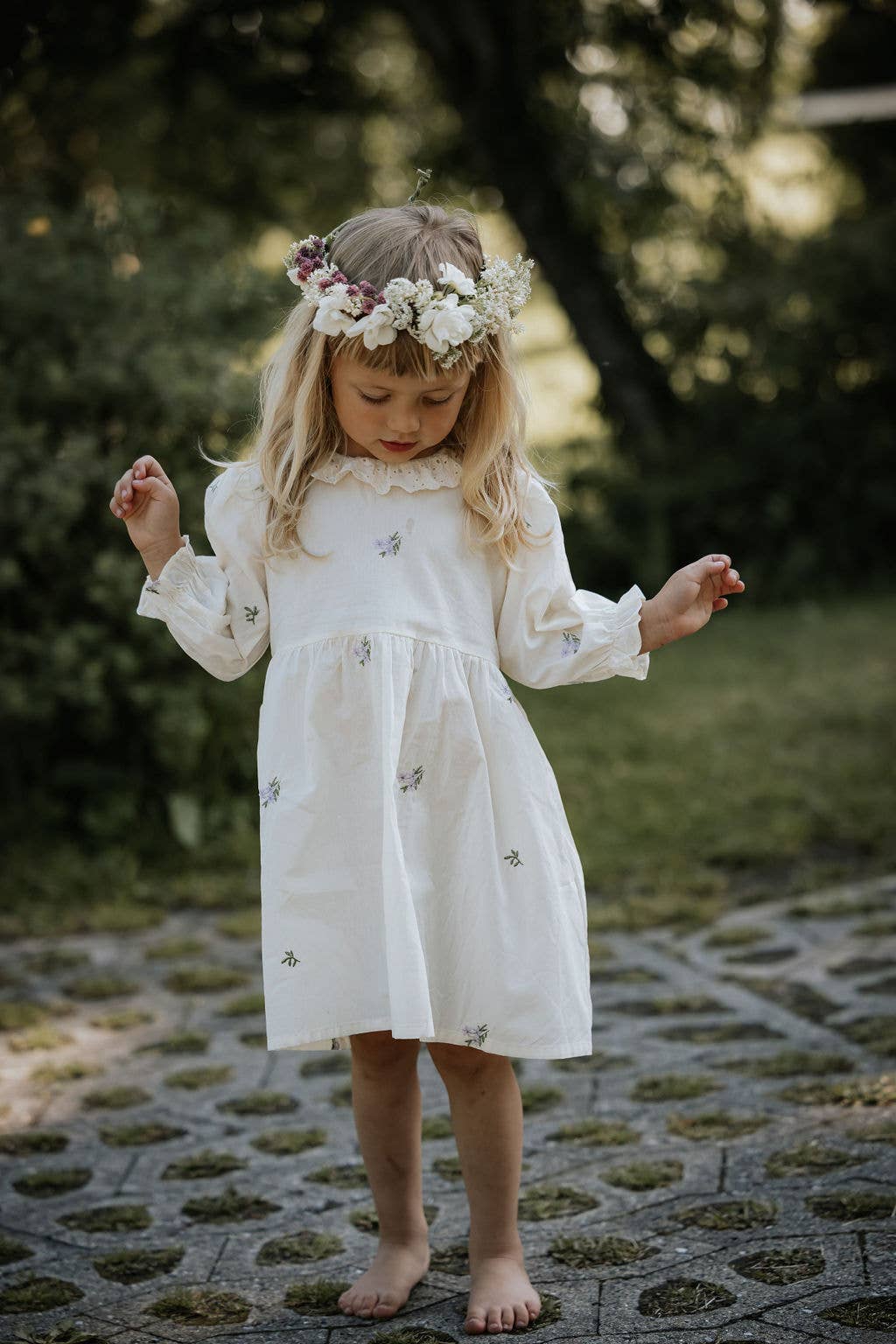 Annie & Charles – wholesale Dress – Baby – Annie&Charles® Baby Bloomer/dress with collar SPRING FLOWERS6
