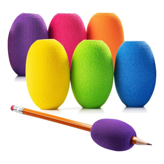 Special Supplies - Wholesale Pencil Holder - Pencil Grips Egg for Kids and Adults (6-Pack) Colorful, Cushioned Holders for Handwriting, Drawing, Coloring | Ergonomic Right or Left-Handed Use