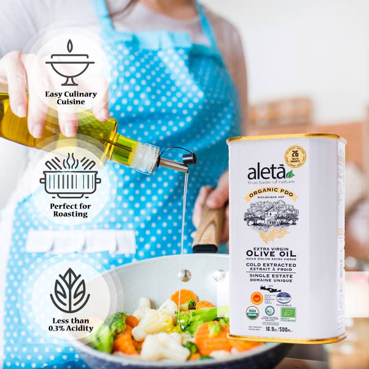 ALETA FARMS - Wholesale Olive Oil - Aleta Organic Estate, Greek Extra Virgin Olive Oil, 17oz Tin2