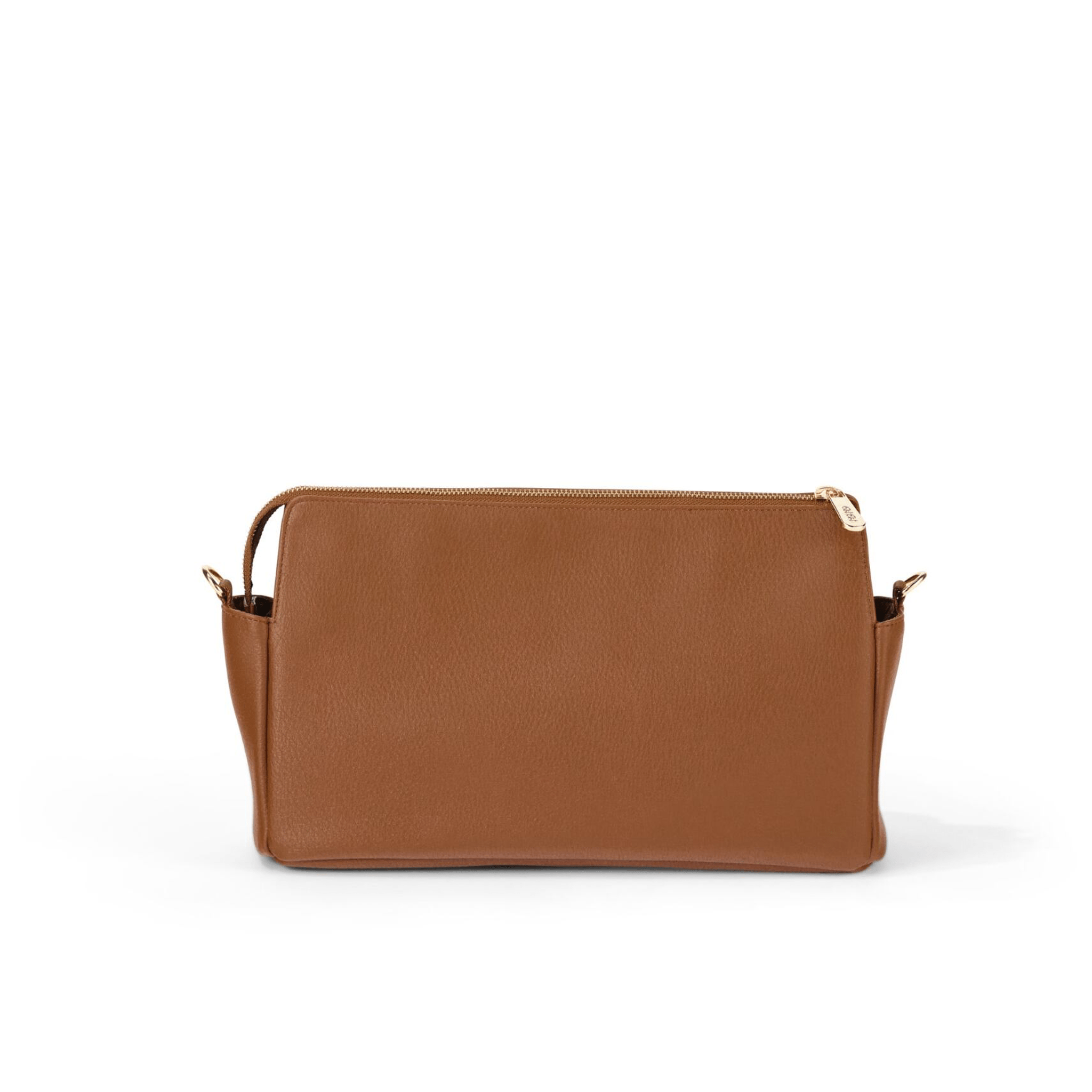 OiOi – wholesale Barnvagnsöverdrag/-tillbehör - Baby – Multitasker Pram Caddy 2.0 - Kastanjebrun veganskt läder6