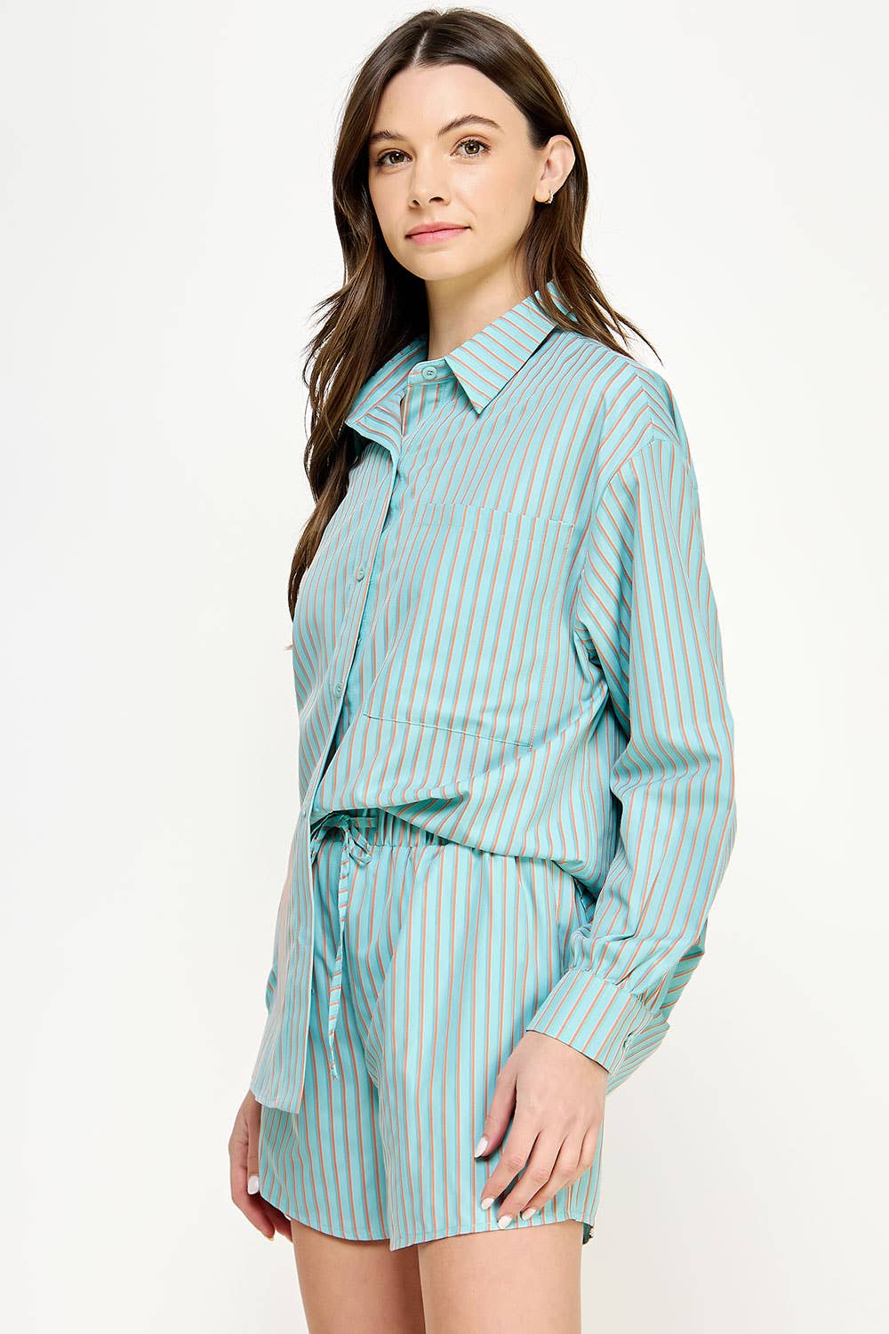 Strut & Bolt - Venta al por mayor Camisa con botones - Mujer - Camisa extragrande de rayas3