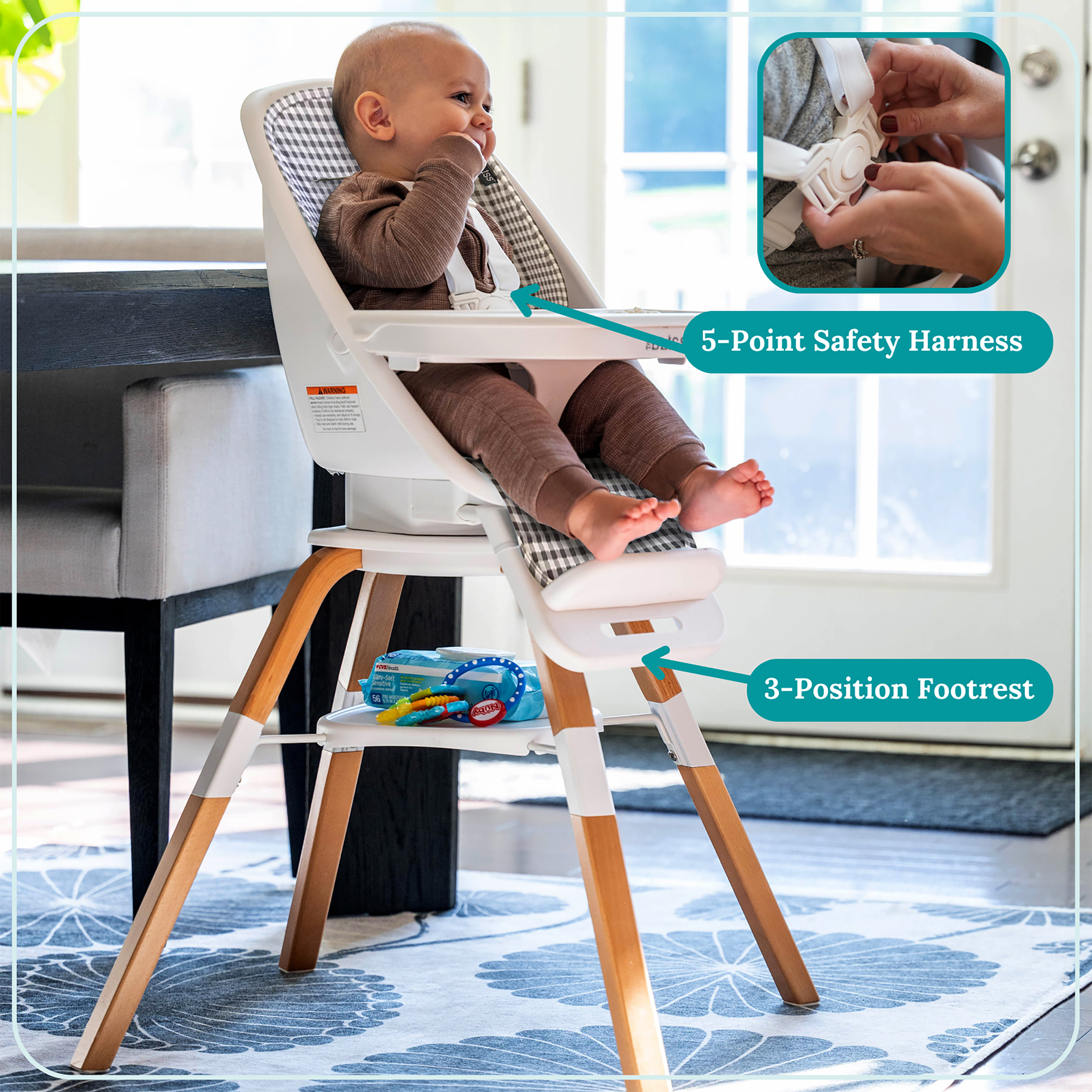 TruBliss Baby - Wholesale Highchair - Baby - 2-in-1 Turn-A-Tot High Chair with 360 degree Swivel18