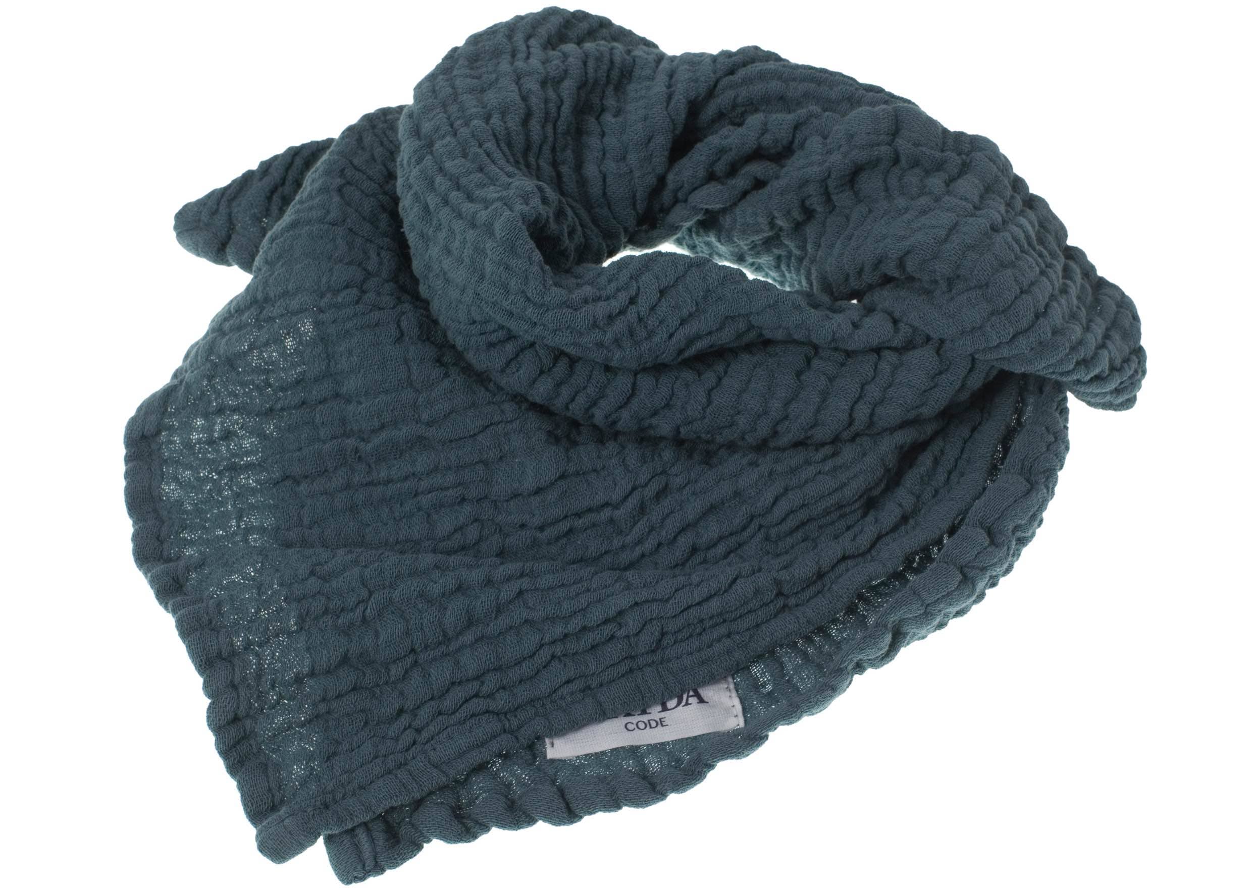 WAYDA - Vente Écharpe – femme - Écharpe en mousseline de coton BLAU Fuji0