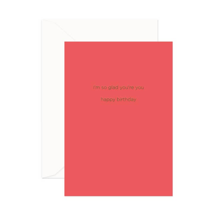 Glad You're You Greeting Card for wholesale by Smitten on Paper