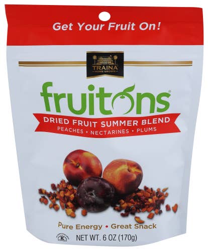 Traina Home Grown - Wholesale Dried/Dehydrated Fruit - 8 pack of 6 oz Fruitons Summer Blend