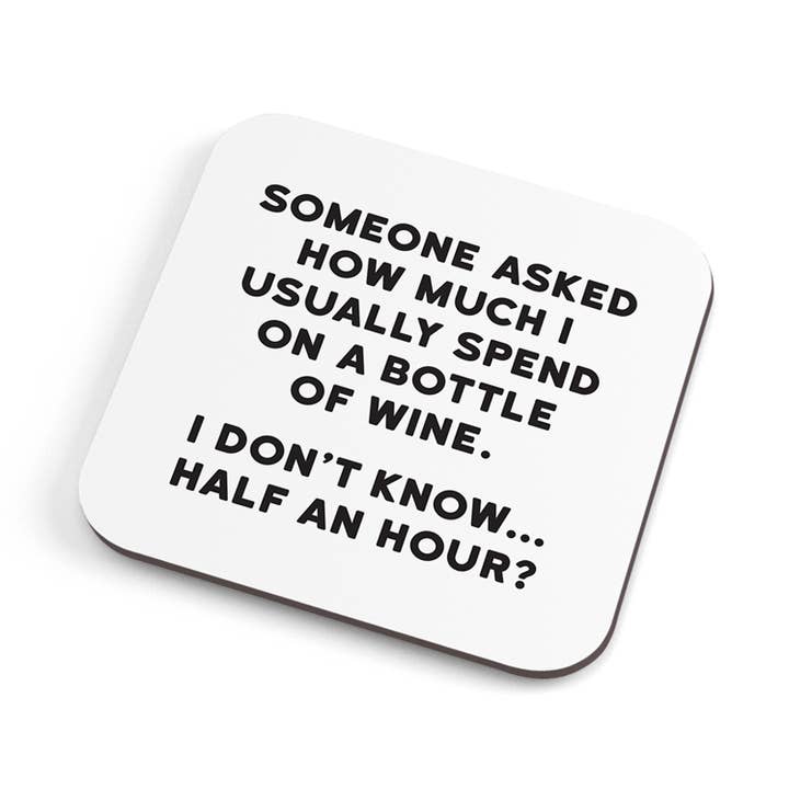 Bottle of Wine Coaster for wholesale by Redback Cards UK