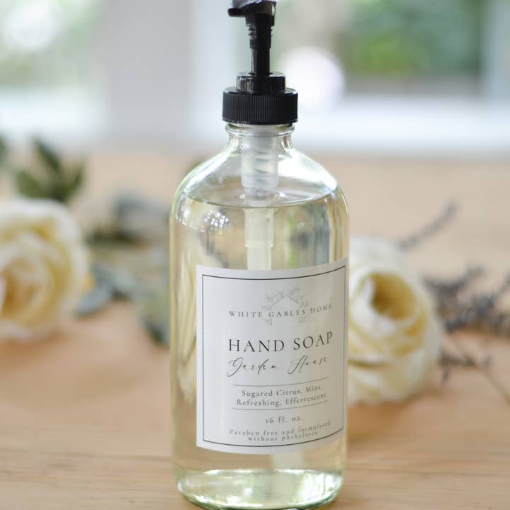 White Gables Home By Aimee Weaver Designs - Wholesale Hand Soap/Wash - Garden House Hand Soap In Glass Jar | Made In USA1